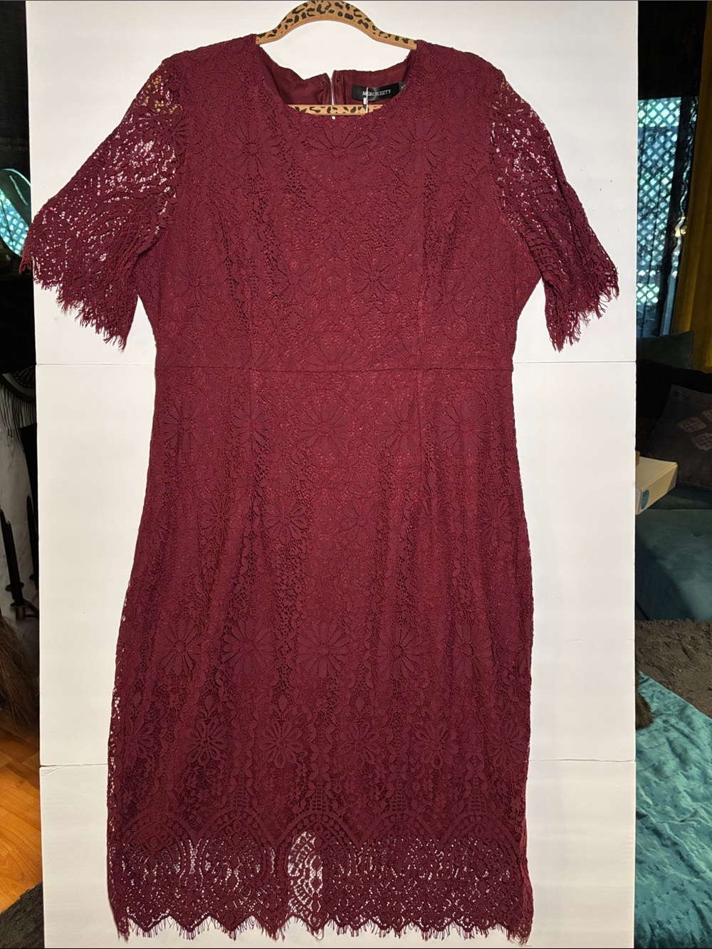Windsor Wine Lace Midi Dress
